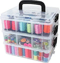 Stackable Storage Container with 30 Adjustable Compartments - Clear