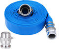 2 in x 50 ft PVC Lay Flat Discharge Hose With Camlock Fittings - Heavy