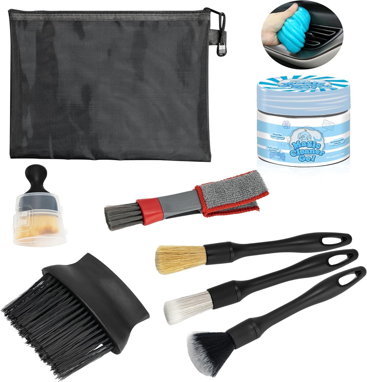 ROSON 7 Pcs Interior Car Detail Brushes Kit