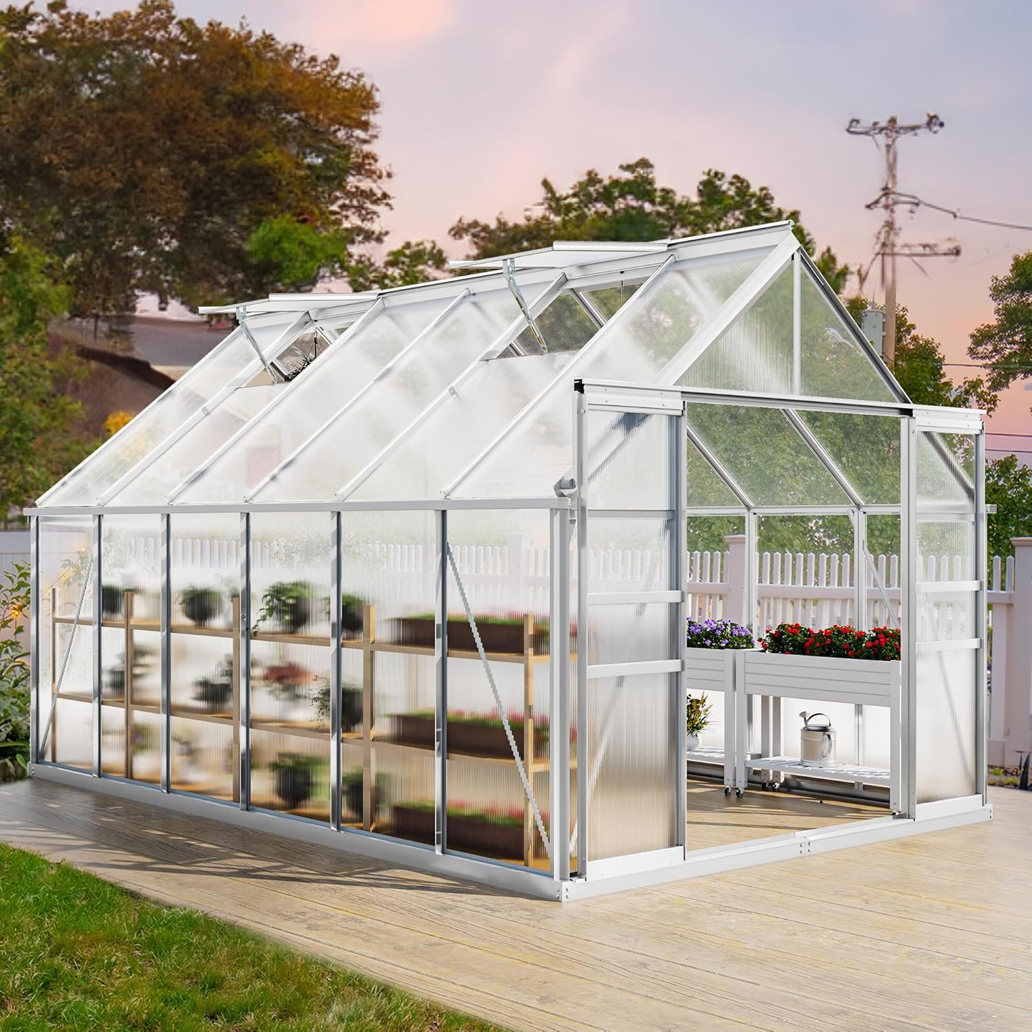 YITAHOME 12x8FT Polycarbonate Greenhouse for Year-Round Gardening