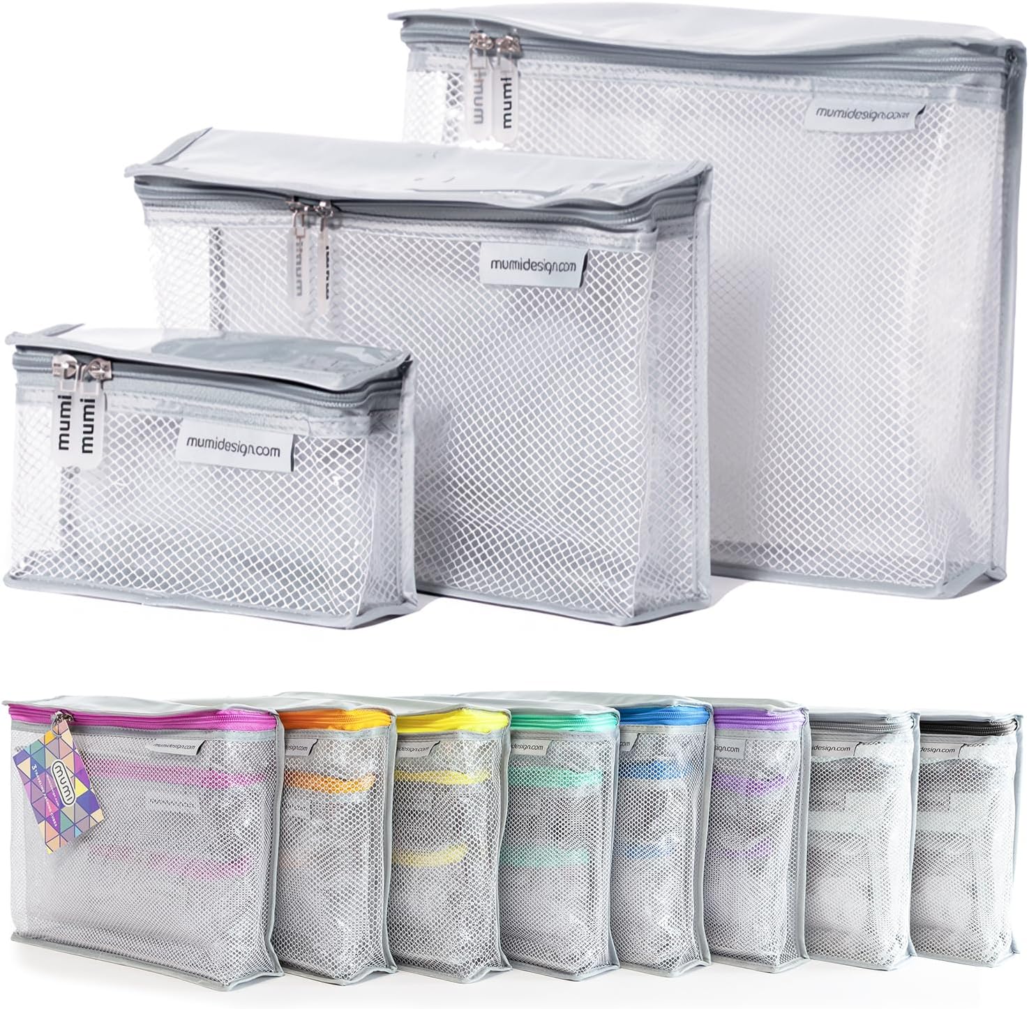 MUMI Travel Toiletry Bag Set of 3 for Women - Clear TSA Approved