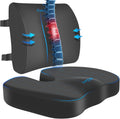 Comfort Seat Cushion with Lumbar Support Pillow for Back Pain Relief