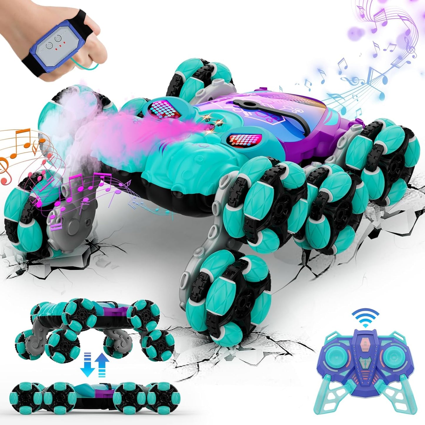 SAUFTTI Hand Controlled Stunt Rc Car: Double-Sided Drift Fun!