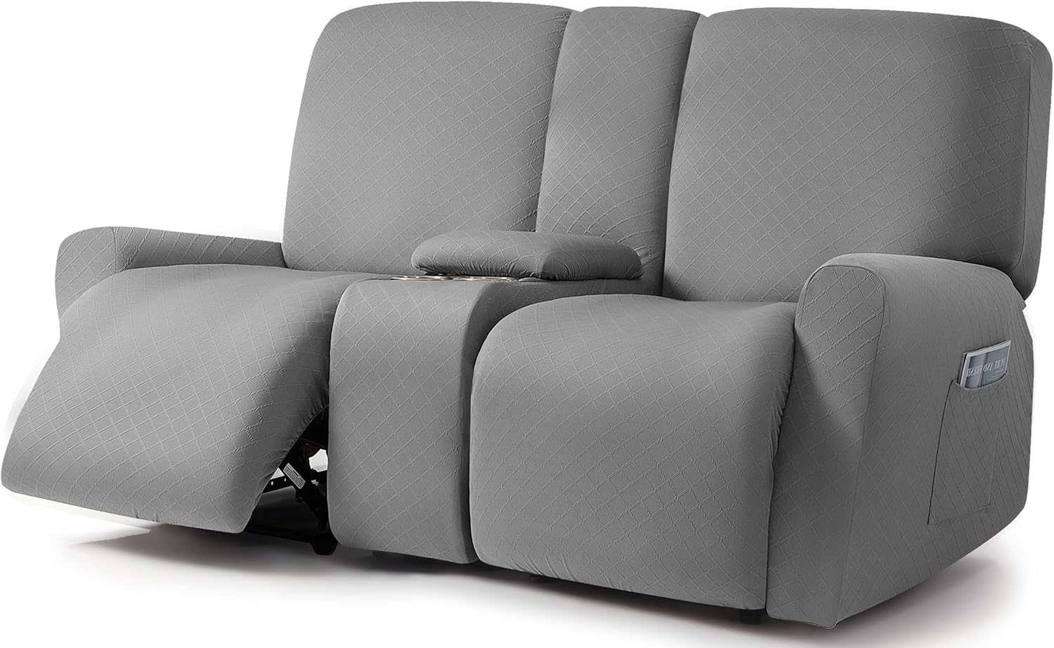 ULTICOR Squared Jacquard Design Reclining Loveseat Cover