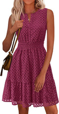 Women's Summer Eyelet Swing Dress - Lightweight, Flattering Fit