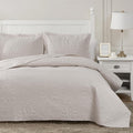 Hansleep Cream Quilt King Size - Damask All Season Coverlet Set