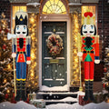 Giant 6ft Metal Nutcracker Yard Sign Pair - Festive Outdoor Decor