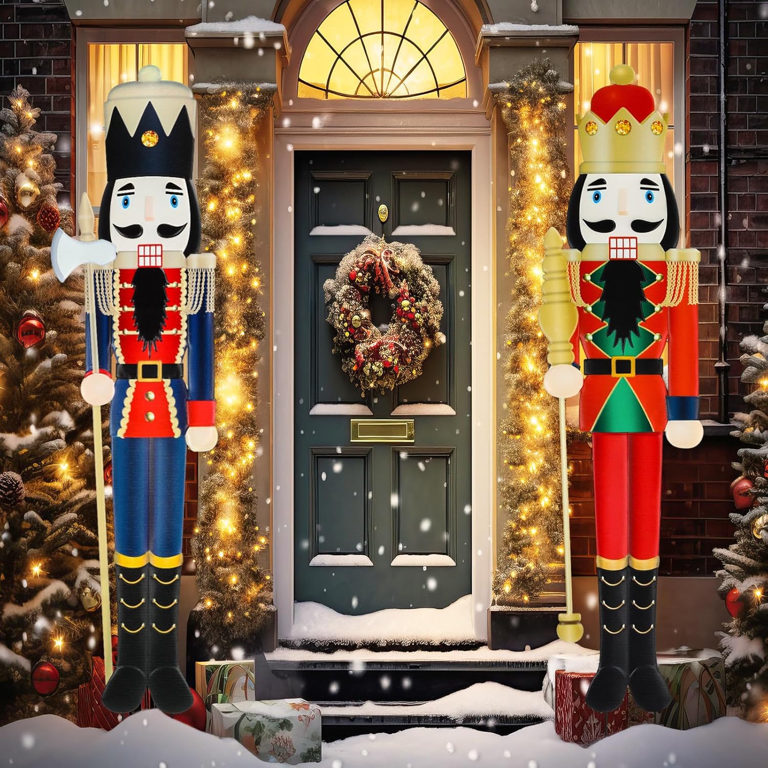 Giant 6ft Metal Christmas Nutcracker Yard Decorations for Holidays