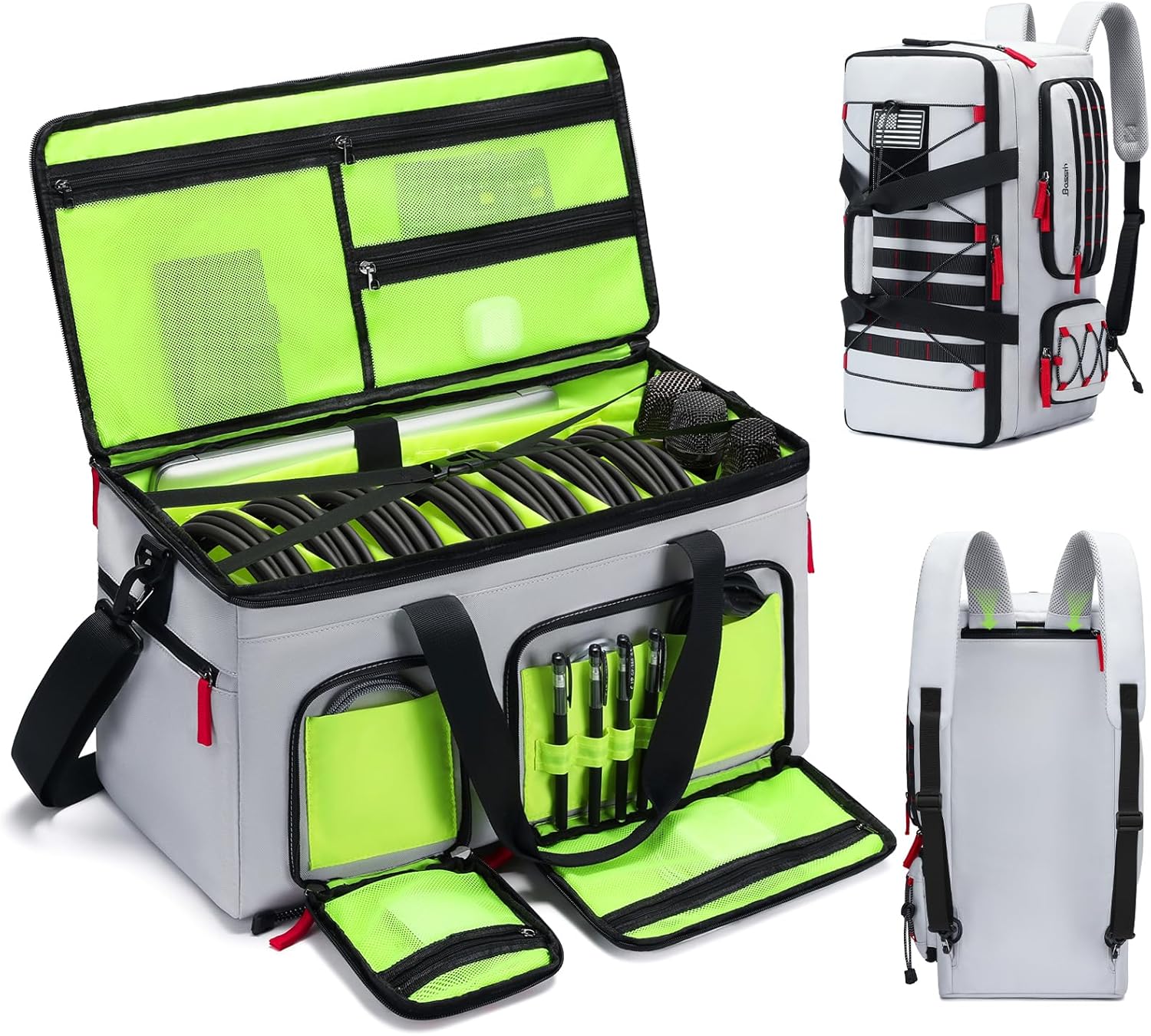 DJ Cable Organizer Backpack with Detachable Dividers for Gear
