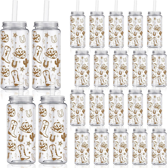 24 Pcs Western Cowboy Tumbler Set for Parties and Gifts