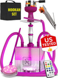 Purple Hookah Set 2 Hose - Complete Portable Hookah Kit