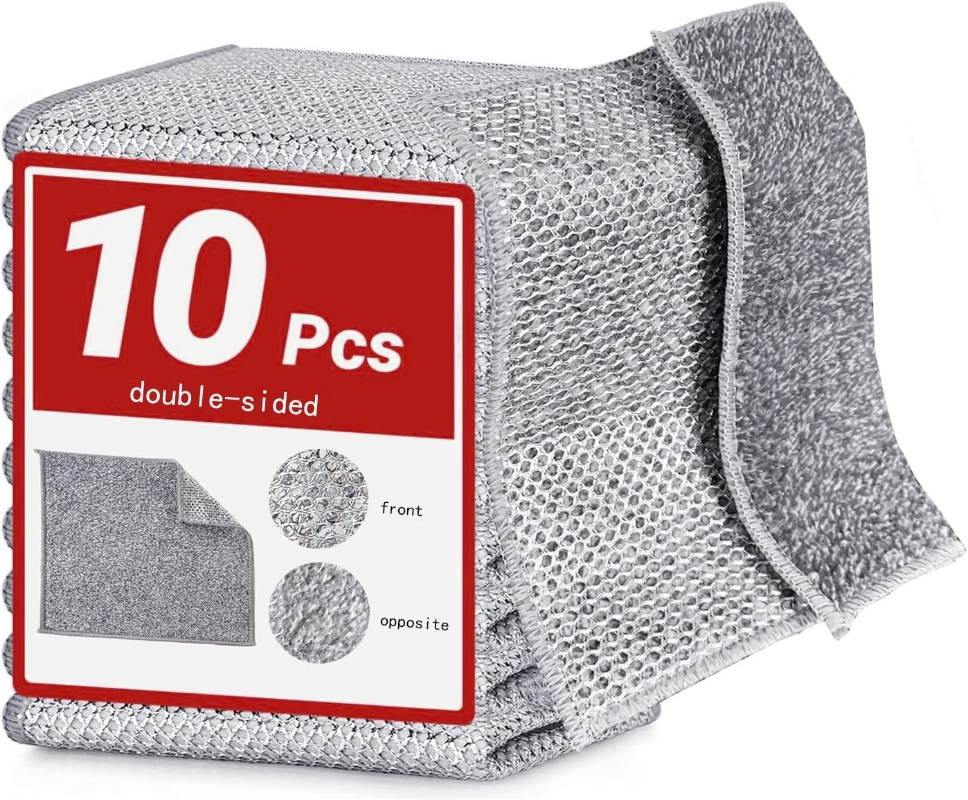 Non-Scratch Steel Dishcloths - Dual Sided Cleaning Power!