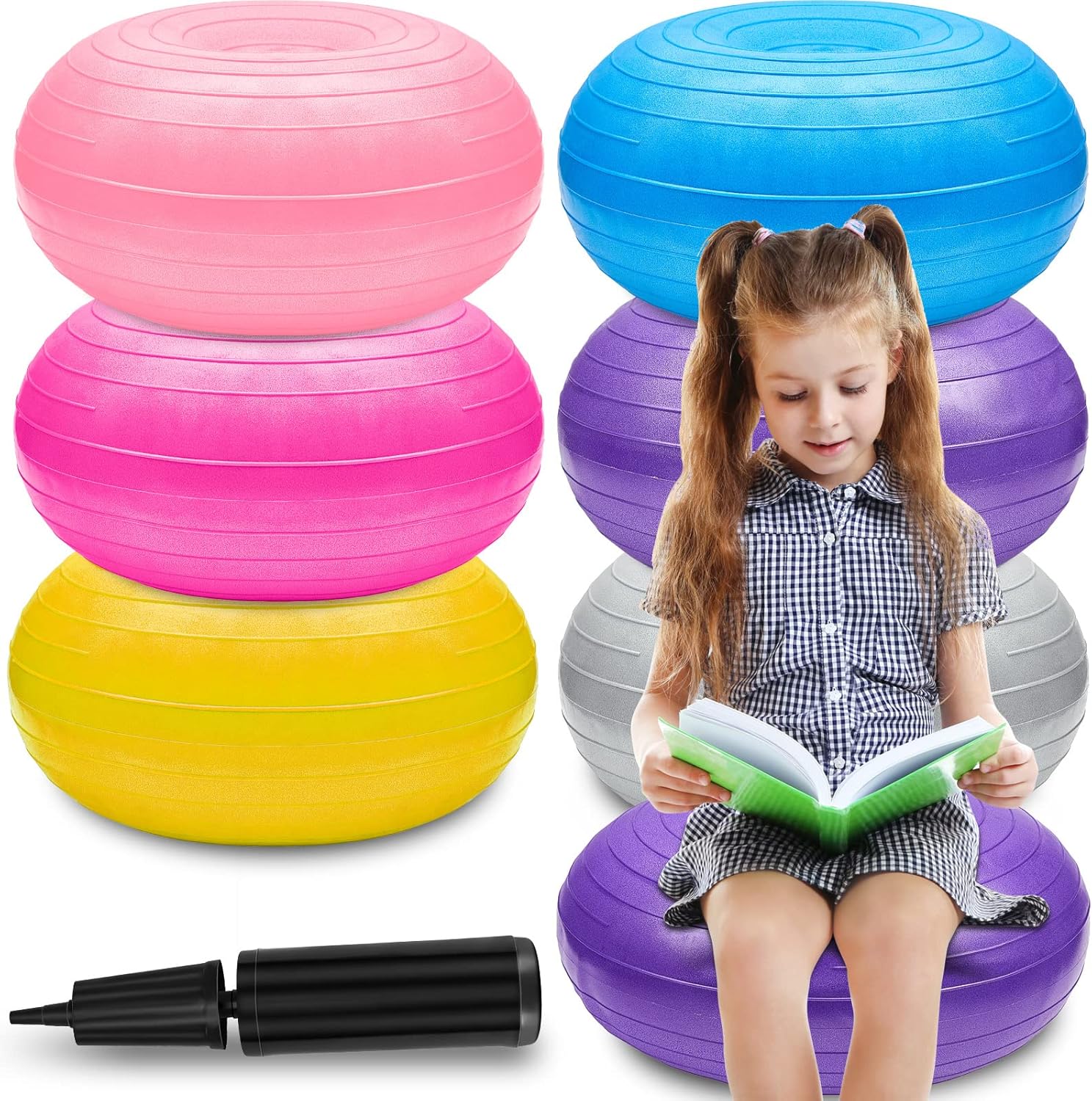 Flexible Seating for Classroom with 6 Colorful Yoga Ball Chairs