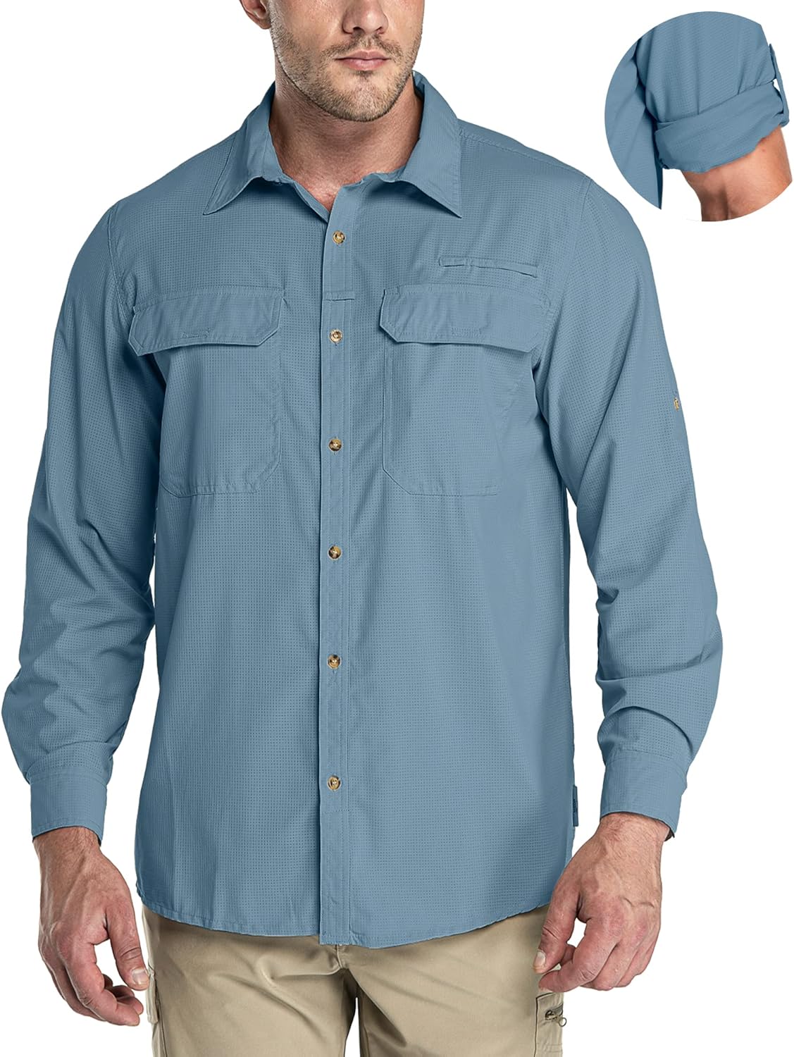 33,000ft Men's Long Sleeve Sun Protection Shirt for Outdoor Fun