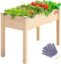 TMEE 4ft Raised Garden Bed with Legs - Elevated Wood Planter for Patio