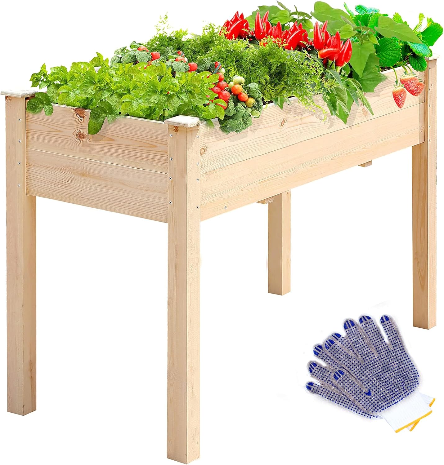 TMEE 4FT Raised Garden Bed with Legs for Easy Gardening