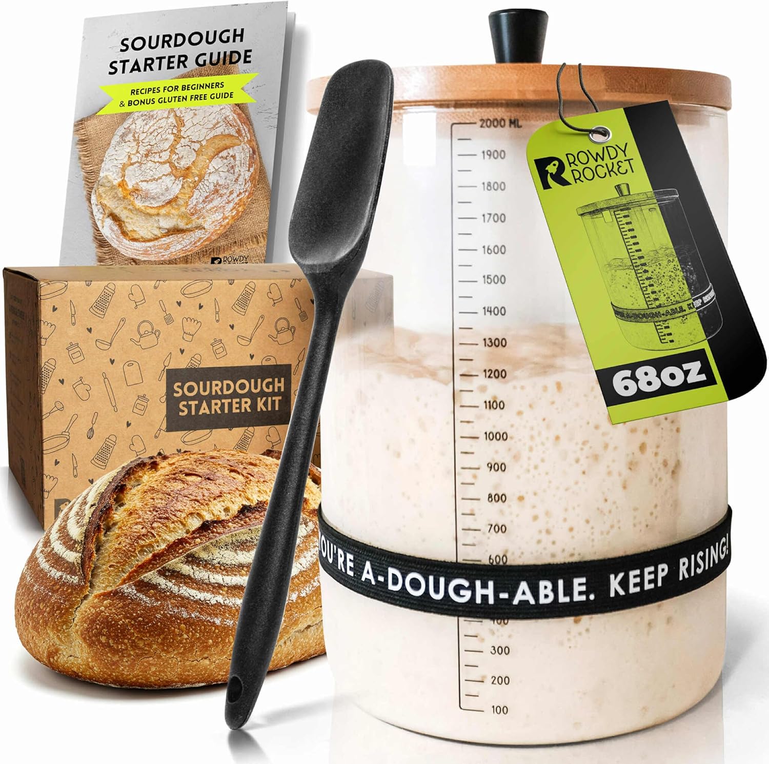 Sourdough Starter Kit with 68oz Jar for Large Batches Baking