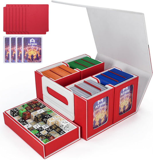 AFIING Commander Deck Box for MTG with Display Window & More
