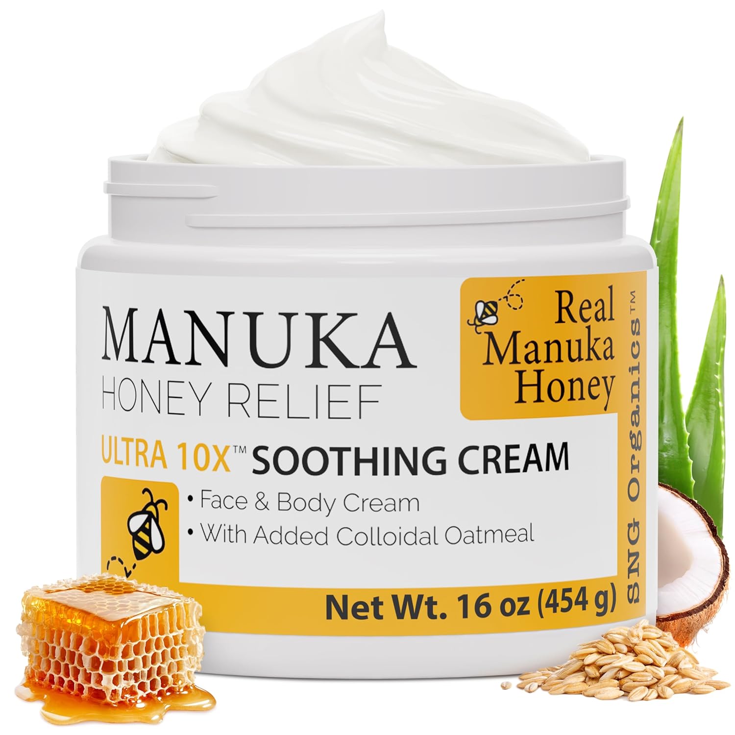 Manuka Honey Cream Hydrating Lotion for All Skin Types 16oz
