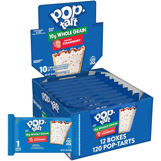 Pop-Tarts Toaster Pastries with Whole Grain, Frosted Strawberry