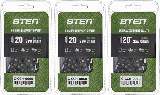 8TEN Full Chisel Chainsaw Chain 20 Inch for Stihl and Blue Max