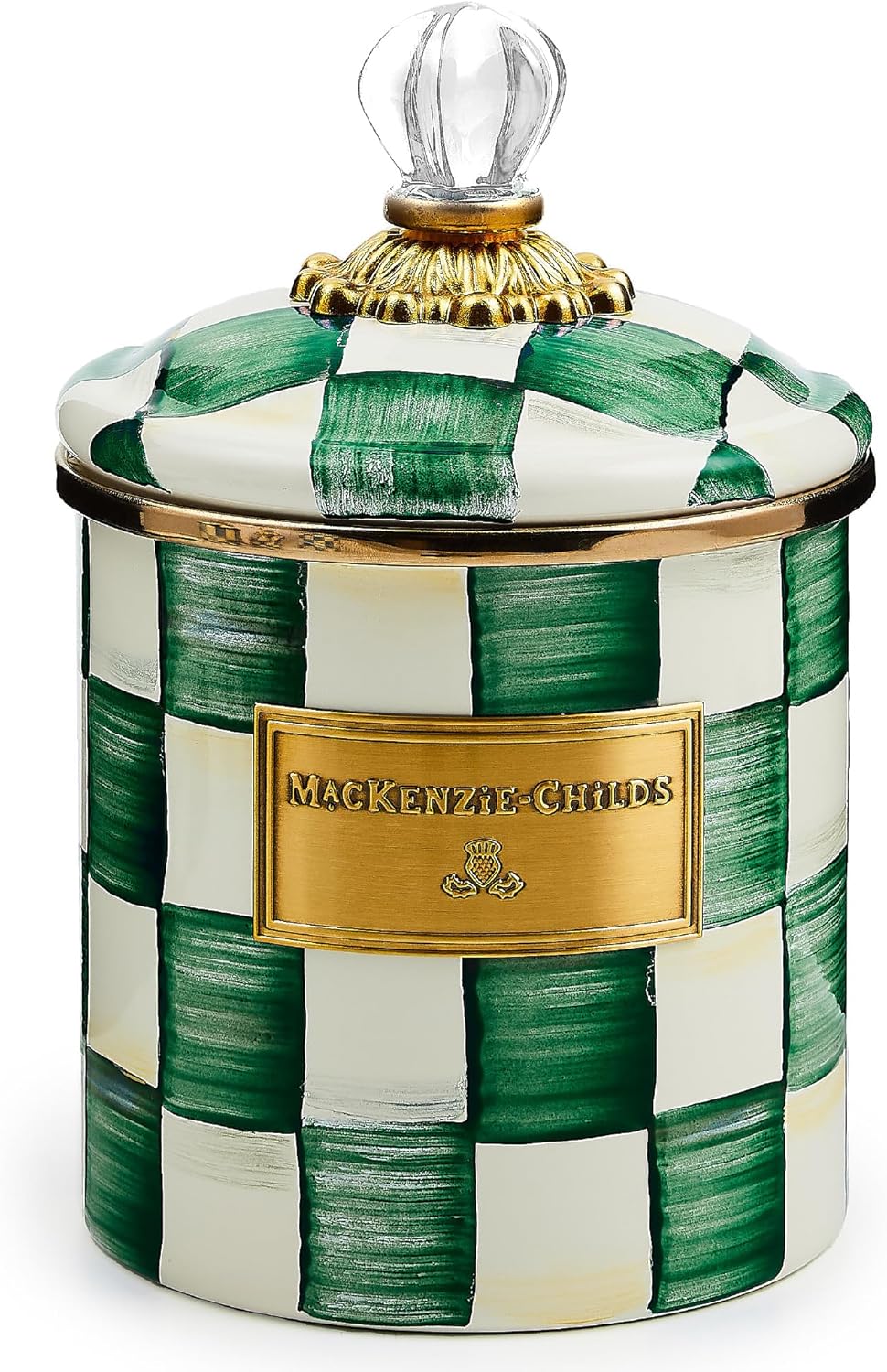 MACKENZIE-CHILDS Small Enamel Canister for Kitchen Storage