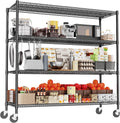 Heavy Duty Shelving 76.2in Garage Unit with Wheels - 4-Tier Steel Rack