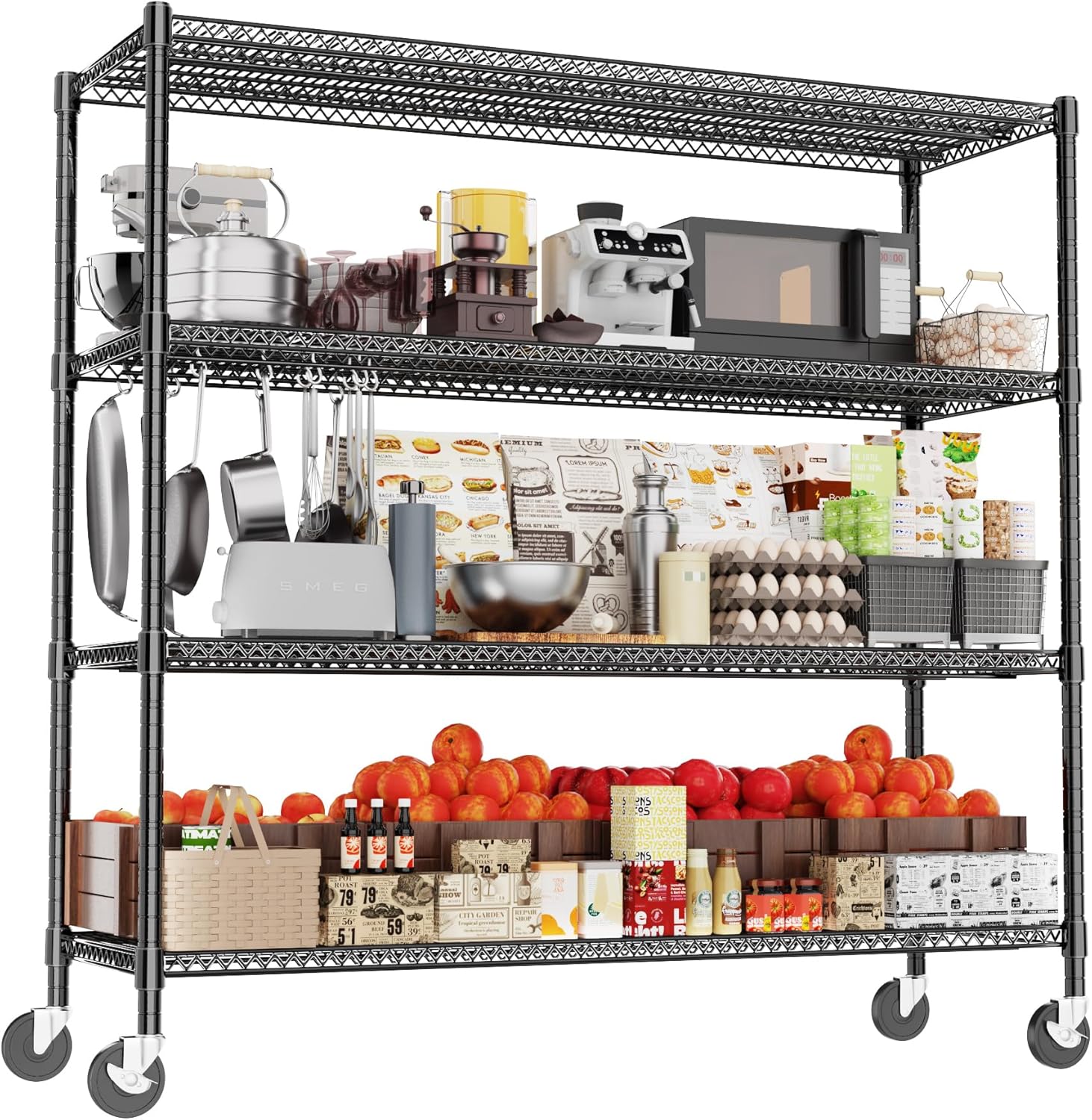 Heavy Duty Shelving Unit with Wheels for Garage Storage Needs