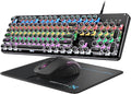 Typewriter Mechanical Gaming Keyboard and Mouse Combo - Retro Clicky