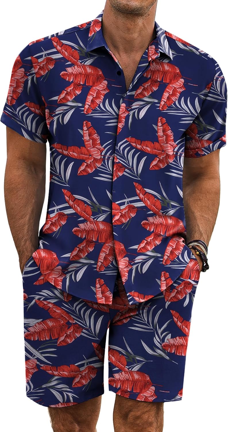COOFANDY Men's Summer Beach Outfits for Vacation and Relaxation