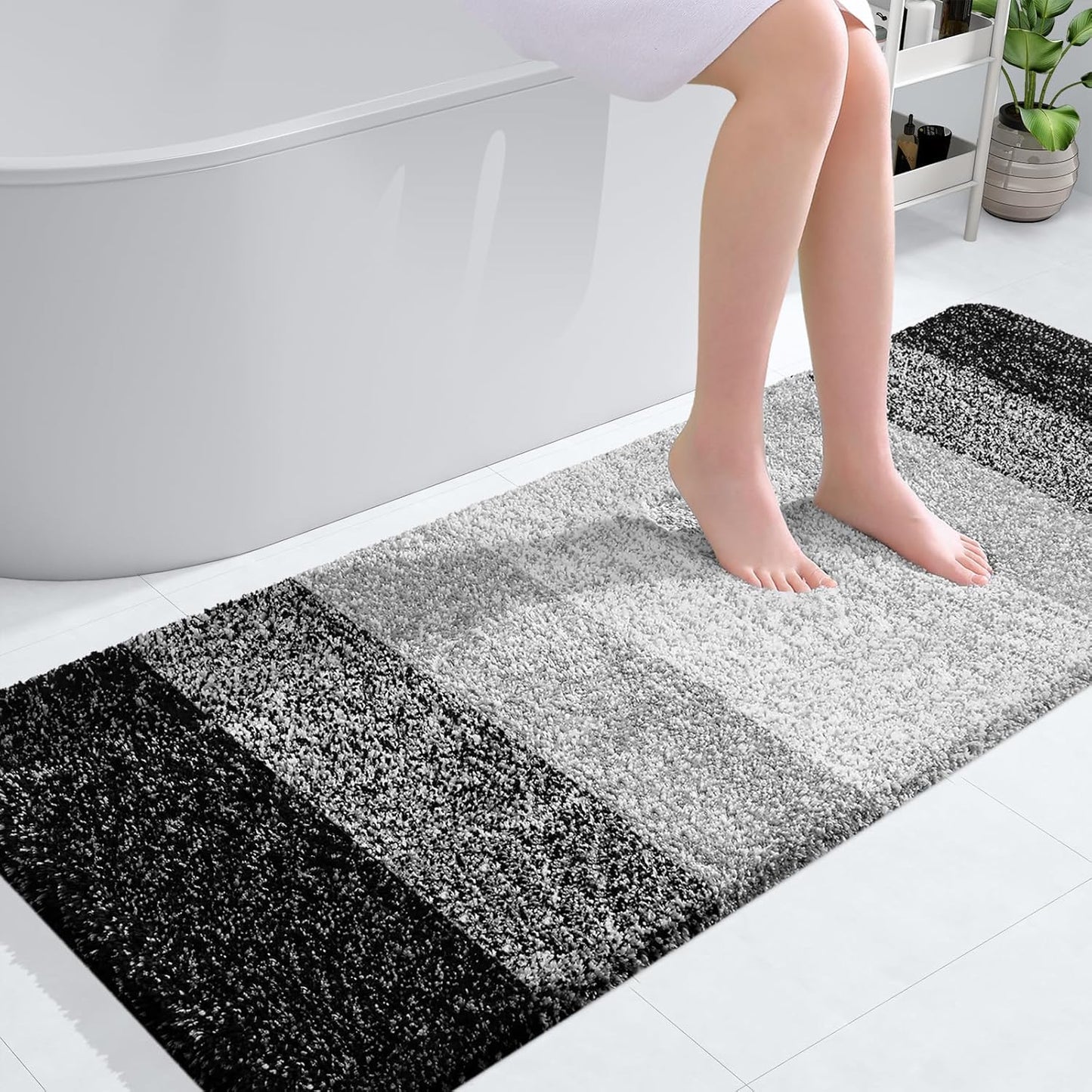 OLANLY Bathroom Runner Rugs 54x24, Soft Microfiber Bath Mats