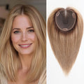 6x5 in Large Swiss Base SilkHug 14 in Real Human Hair Topper - Natural