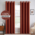 Blackout Linen Curtains 52 x 84 in (2 Panels) - Thermal Rust
