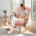 VECELO Pink Glider Rocker Chair: Modern Comfort
