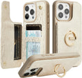 CUSTYPE iPhone 14 Pro Max Wallet Case with Ring Holder - Card Carrying