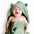 Hooded Baby Bath Towel - Organic Cotton, Plush 35in Square