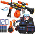 Toy Guns Automatic Machine Gun with Tactical Vest Kit - Drum Mag & 120