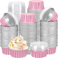 5 oz Aluminum Foil Baking Cups with Lids - 400 Pack Pink & Classic