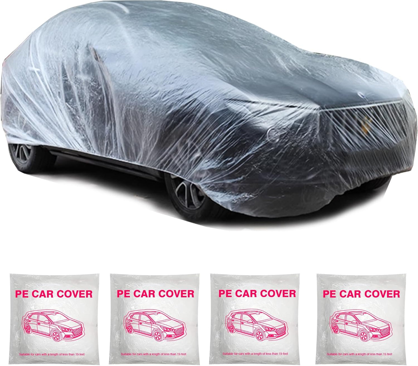 Universal Disposable Car Covers for Sedan - 4 Pack Waterproof