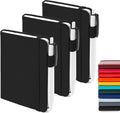Feela 3 Pack Pocket Notebook Journals with Pens - Compact A6 Notebooks