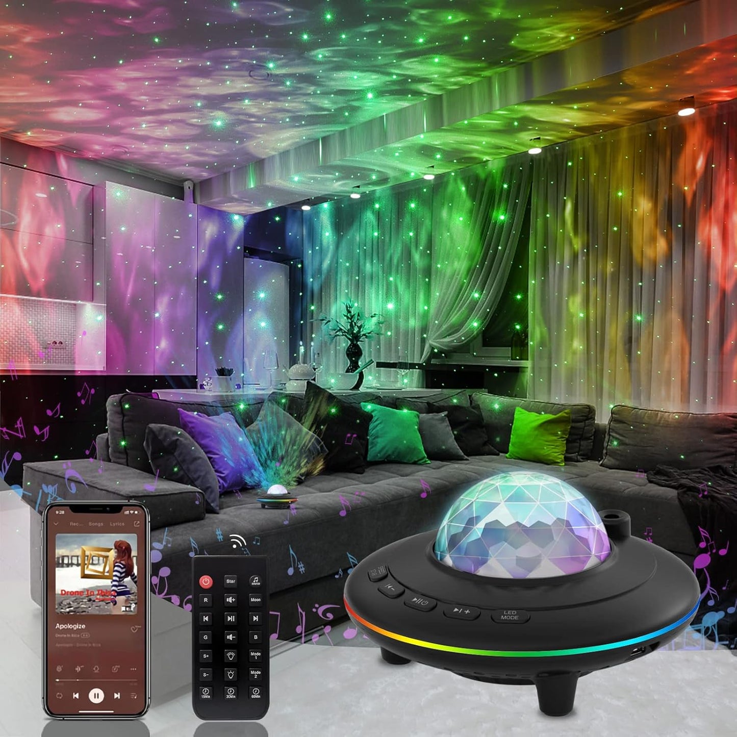 5-in-1 Mycket Galaxy Night Light
