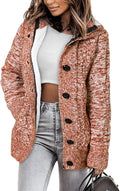 Sidefeel Women's Hooded Cable Knit Cardigan Sweater Coat - Warm Fleece