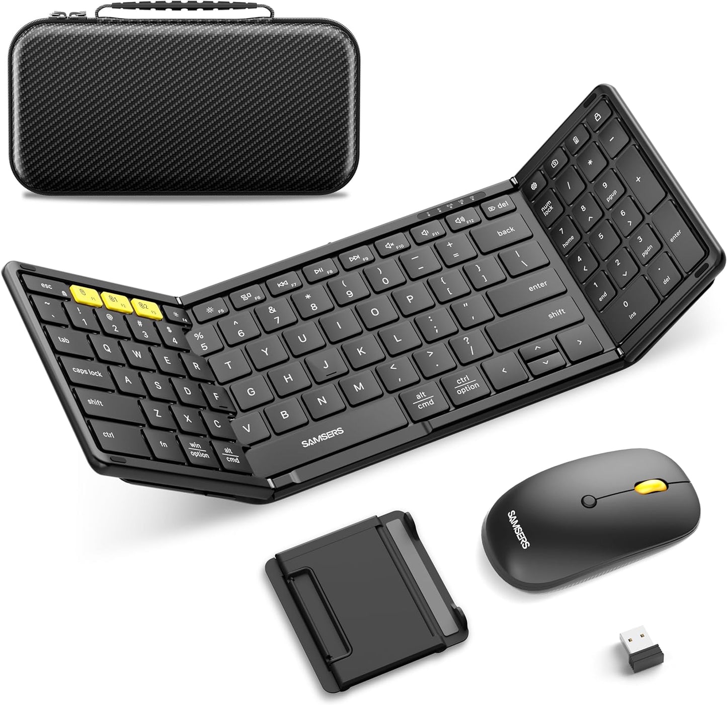 Samsers Foldable Keyboard & Mouse Combo: Portable & Dual Connectivity