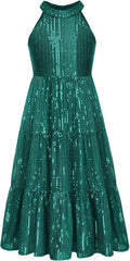 Girls Sequin Maxi Dress for Ages 5-14 - Elegant Party & Special