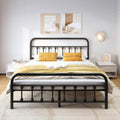 Vengarus Metal Bed Frame King Size with Headboard - Sturdy Victorian