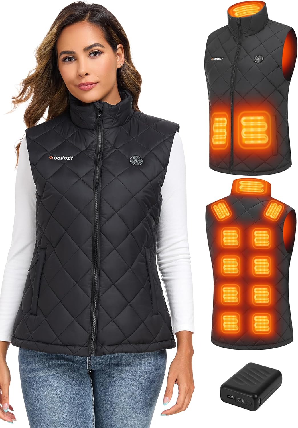 Heated Vest for Women with 12V Battery and Smart Heating Control