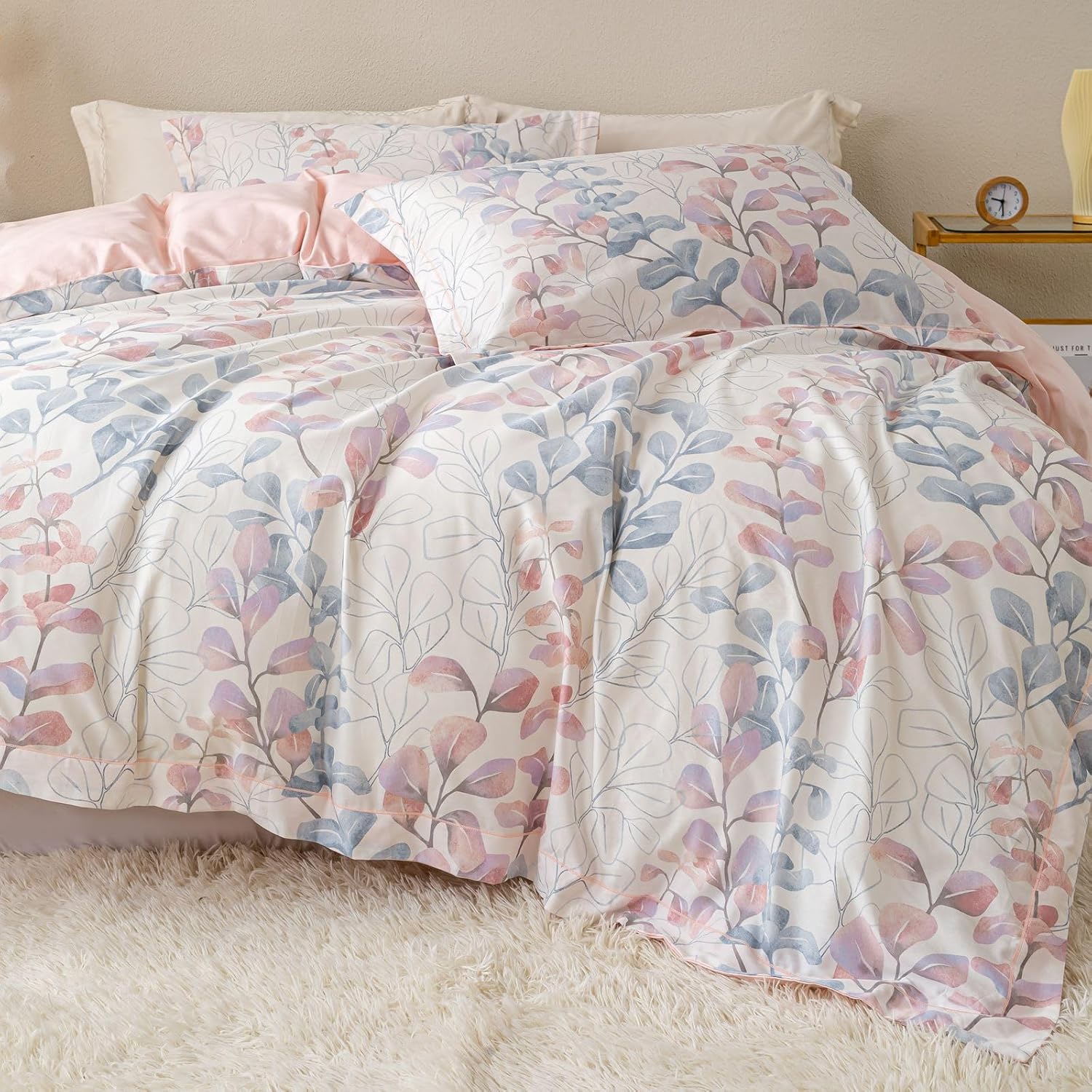 Ultra Soft Floral Pattern Duvet Cover Set King Size Comfort