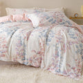 Queen Size 100% Cotton Floral Duvet Cover Set - Soft 500 TC