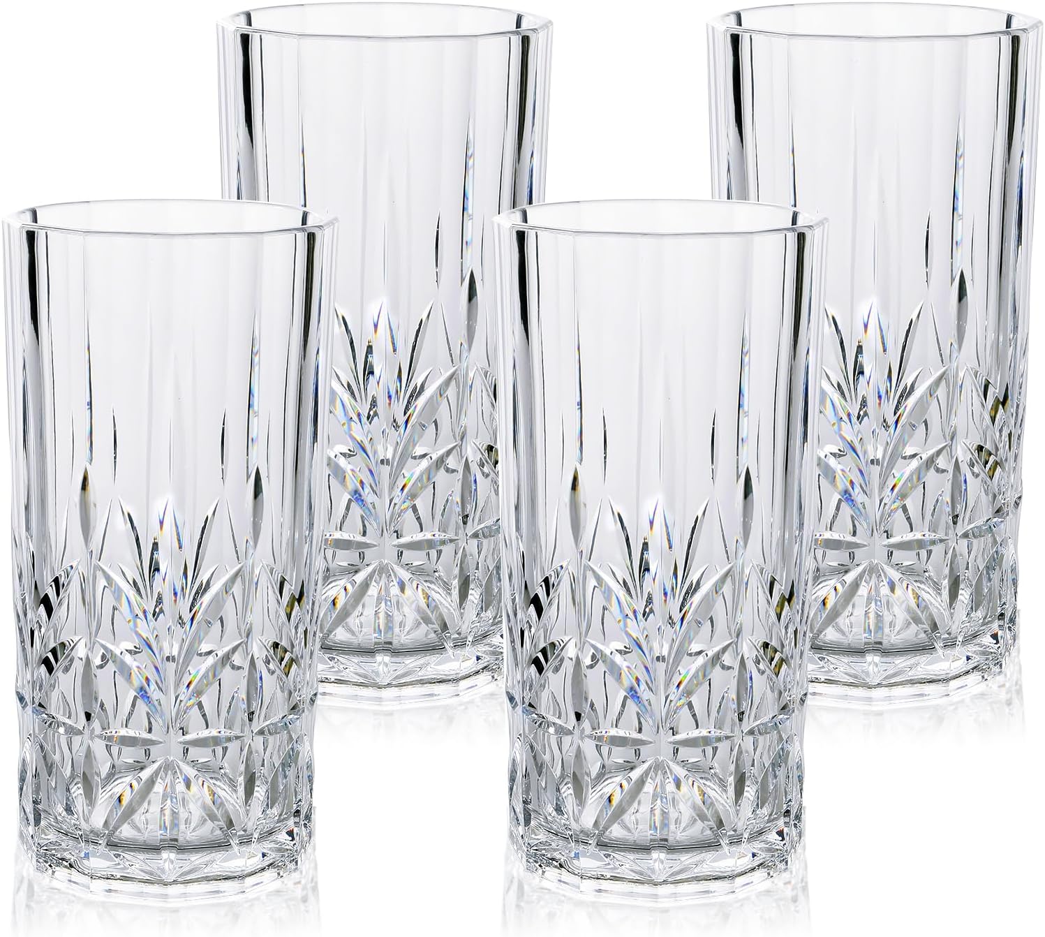 BELLAFORTE Shatterproof Tritan Plastic Tall Tumblers Set of 4