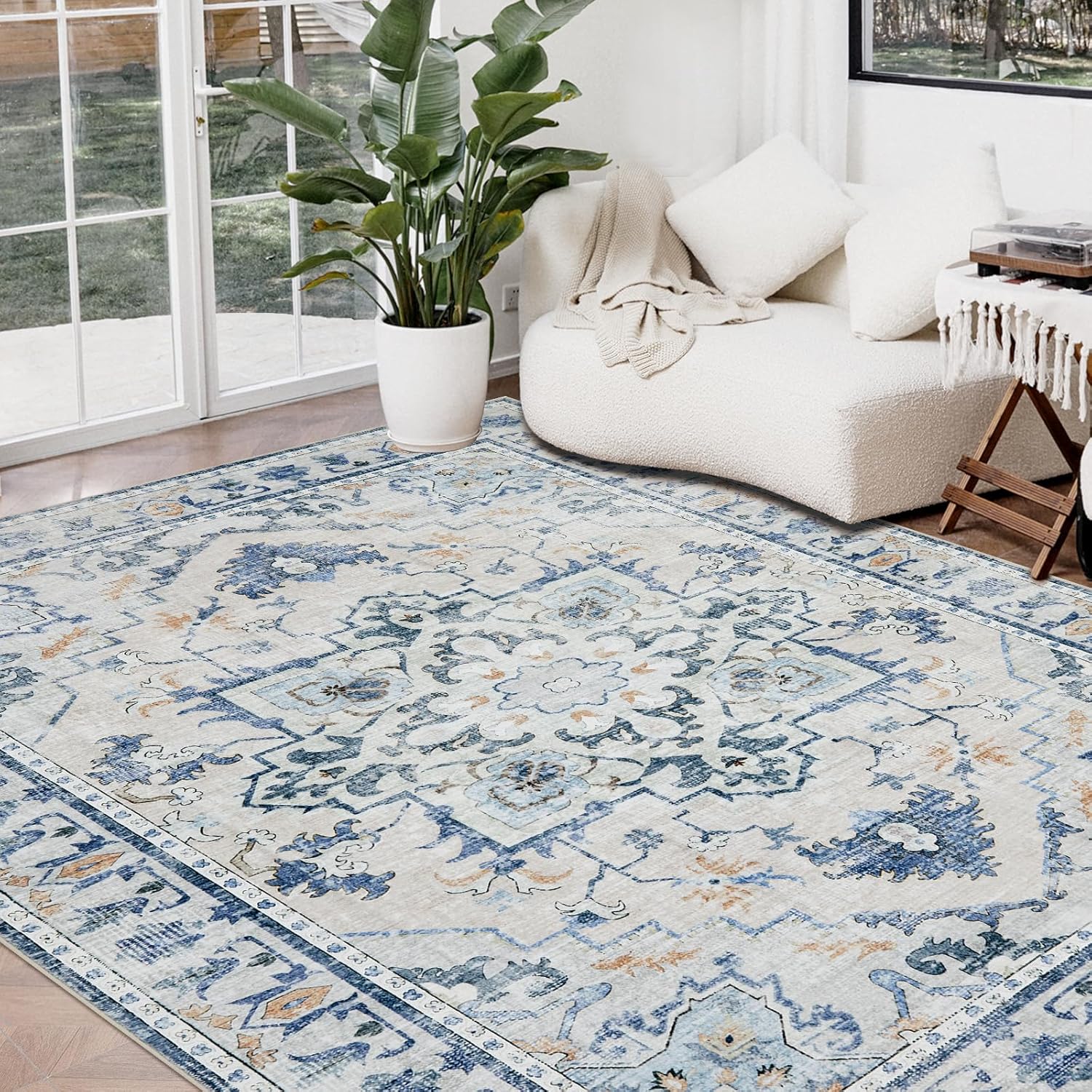 Joydeco 8x10 Area Rugs for Living Room, Vintage Non Slip Rug